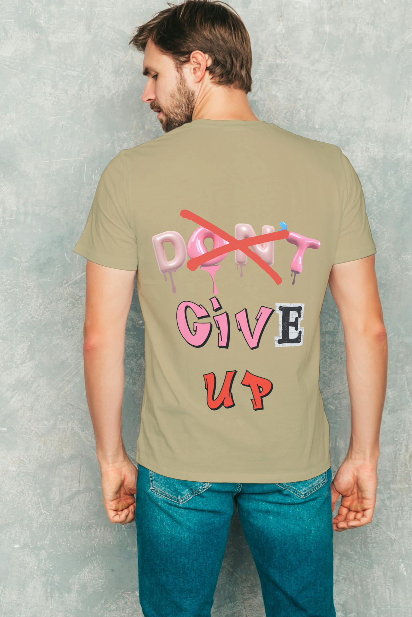 Don't Give Up Graphic Unisex T-Shirt – Oversized Fit, 100% Cotton, Soft & Durable Short-Sleeve Tee