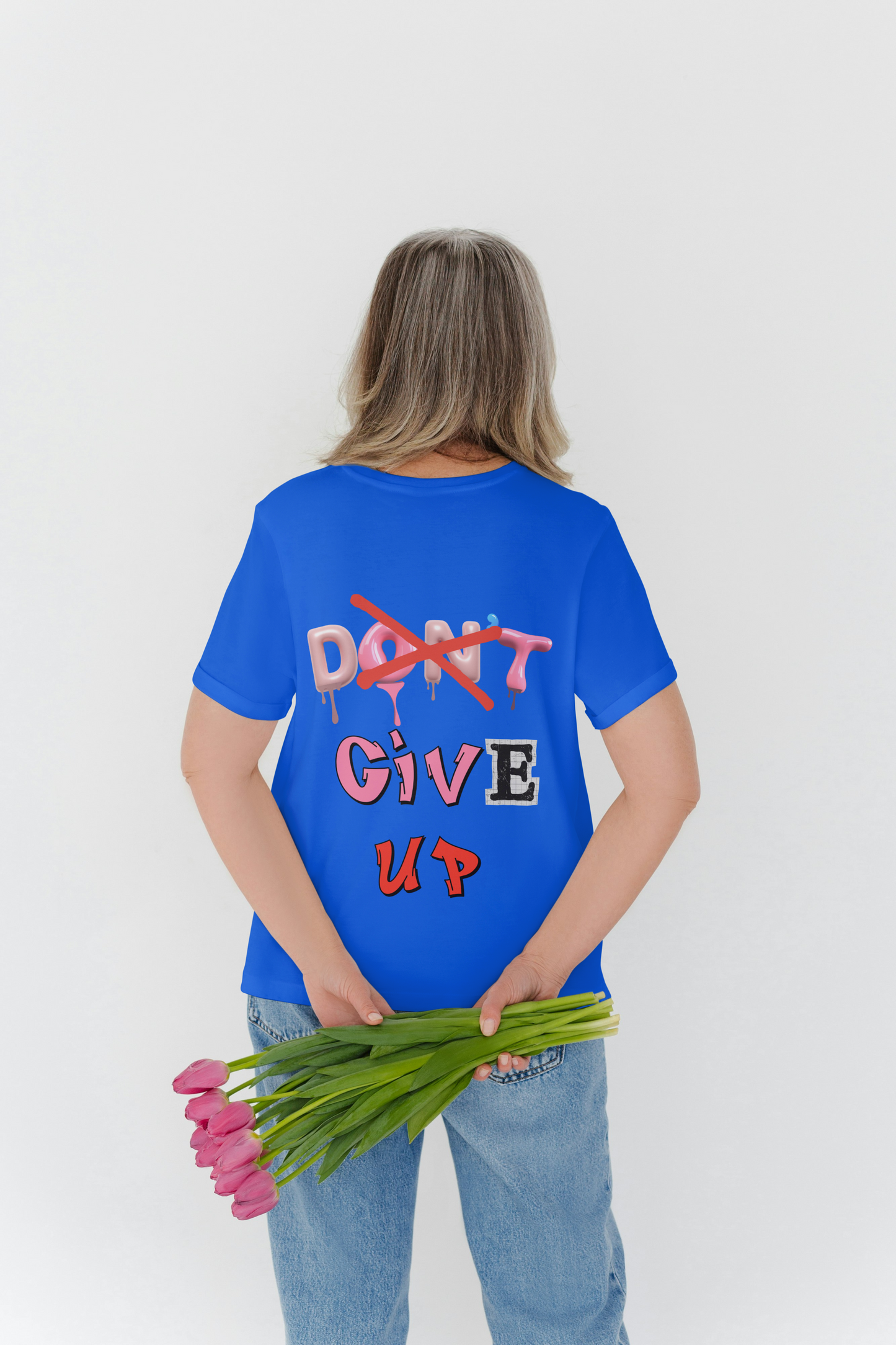 Don't Give Up Graphic Unisex T-Shirt – Oversized Fit, 100% Cotton, Soft & Durable Short-Sleeve Tee