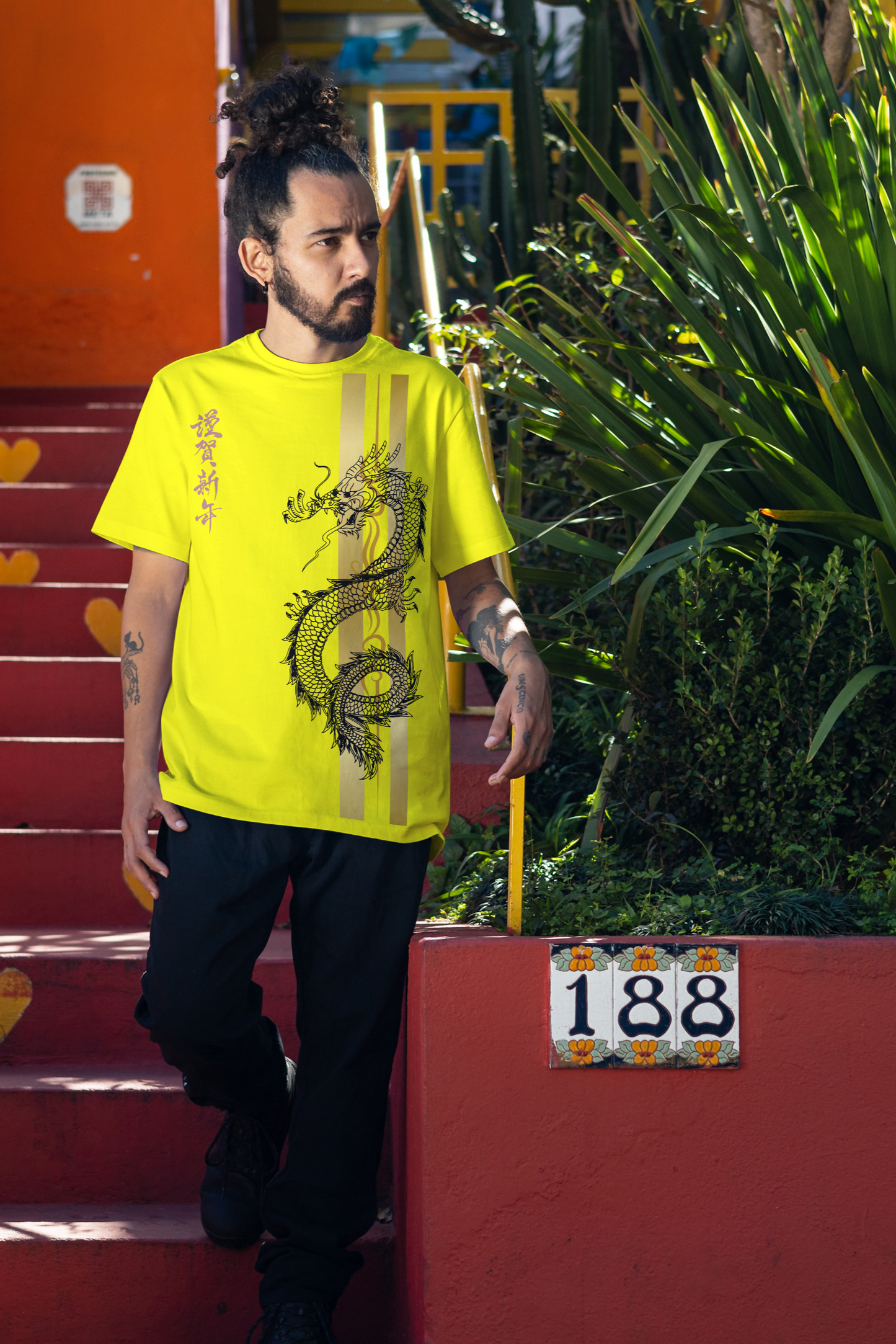 chinese dragon Graphic Men's T-Shirt – Regular Fit, 100% Cotton, Soft & Durable Short-Sleeve Tee