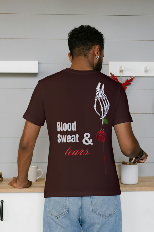 Blood & Tears Graphic Men's T-Shirt – Regular Fit, 100% Cotton, Soft & Durable Short-Sleeve Tee