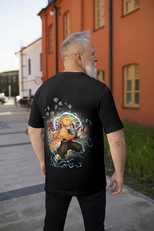 Zenitsu Graphic Men's T-Shirt – Oversized Fit, 100% Cotton, Soft & Durable Short-Sleeve Tee