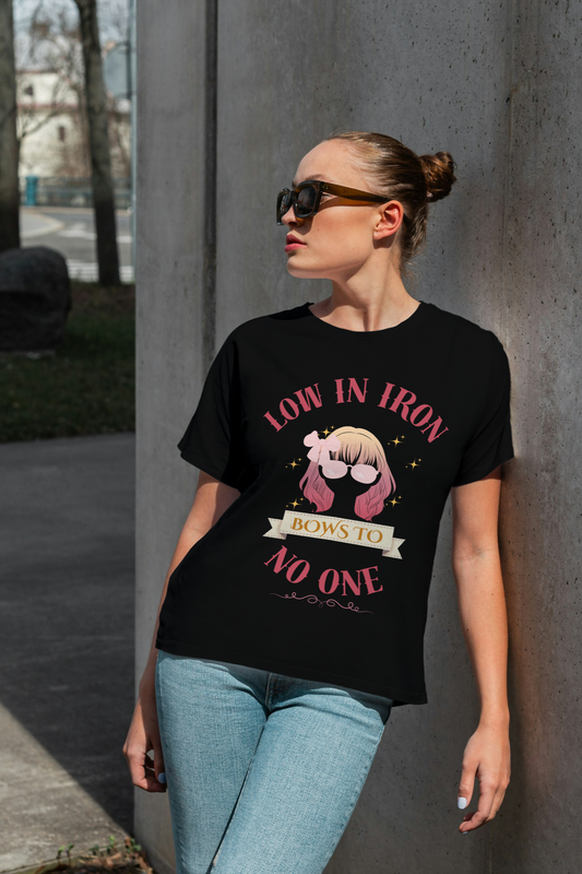 Low in Iron Graphic Women T-Shirt – Regular Fit, 100% Cotton, Soft & Durable Short-Sleeve Tee