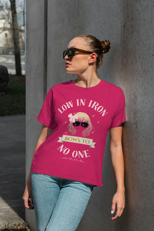 Low In Iron Graphic Women T-Shirt – Regular Fit, 100% Cotton, Soft & Durable Short-Sleeve Tee