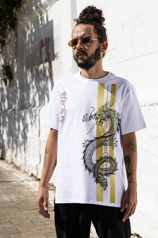 chinese dragon Graphic Men's T-Shirt – Regular Fit, 100% Cotton, Soft & Durable Short-Sleeve Tee