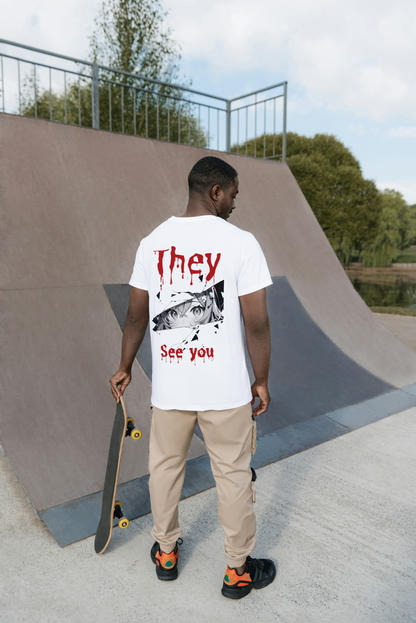 They see you Graphic Men's T-Shirt – Regular Fit, 100% Cotton, Soft & Durable Short-Sleeve Tee